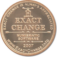 Exact Change commemorative token reverse